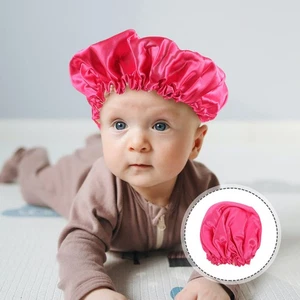 Kids Double Layer Sleeping Elastic Sleeping Hat Adjustable Cover (Rosy) - Picture 1 of 12