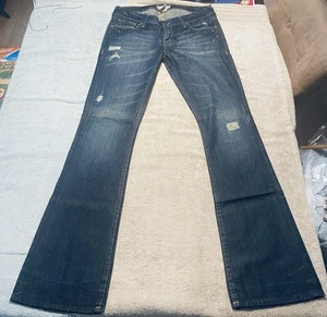 PRVCY Jeans women size 31 boot cut 9” rise 34” inseam contrast stitch - Picture 1 of 11