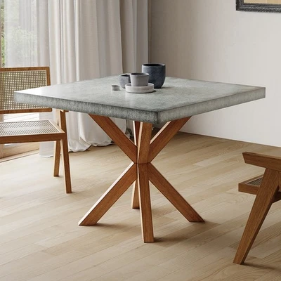 Mesa de comedor cuadrada de madera de roble japonés 39,4" para 2-4 personas Foto 1 de 4