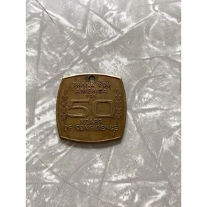 VTG CHEVROLET Thank You America For 50 Years Of Confidence Key Chain/Token - Picture 1 of 3