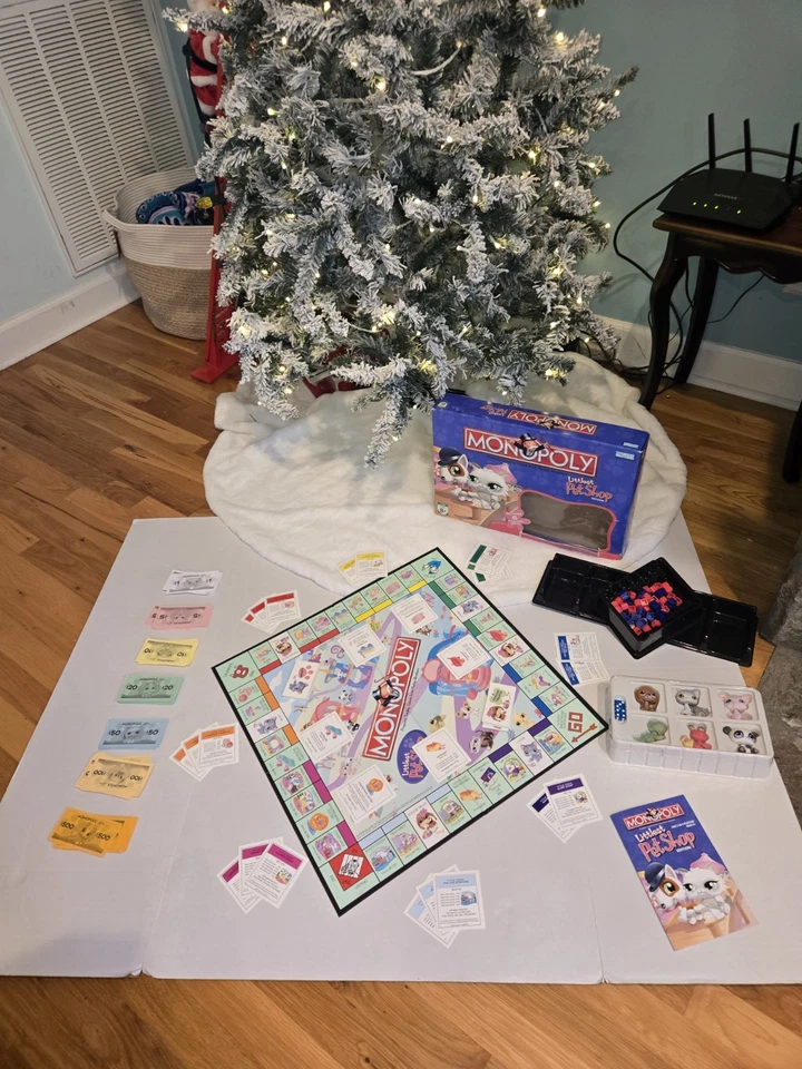 Littlest Pet Shop Monopoly Edition Game Vintage 2007, Missing 2 Items.  See Desc - Image 1 of 4