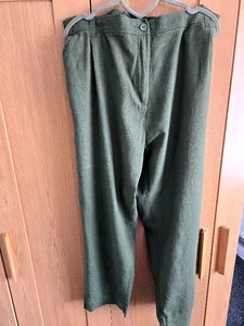 Next Linen/Viscose Khaki Trousers Size 24R - Picture 1 of 5