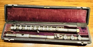 Rare Beauty - Alfred G. Badger Improved Cylinder Boehm Silver Flute, Gold Plaque - Picture 1 of 15