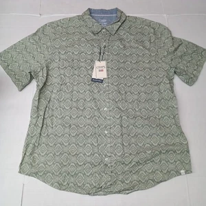 Camicia Chaps Seacoast Wash Chambray tessuto uomo 2XL XXL verde stampa azteca - Foto 1 di 7