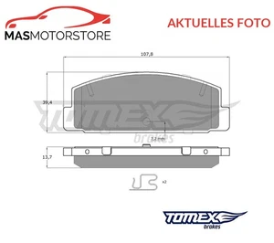 SATZ BREMSBELÄGE BREMSKLÖTZE HINTEN TOMEX BRAKES TX 13-06 P FÜR MAZDA 6,626 V - Bild 1 von 6