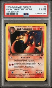 2000 POKEMON ROCKET 1ST EDITION #4 DARK CHARIZARD-HOLO PSA 6 - Very Rare - Picture 1 of 2