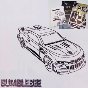 3D Metal Puzzle Model- Sport Car Bumblebee Color Stainless Steel E2-085 - Bild 1 von 10