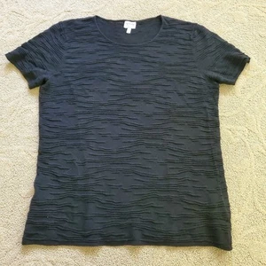 Armani Collection Women's Black Short Sleeved Sweater Size 14 Made In Italy - Picture 1 of 5