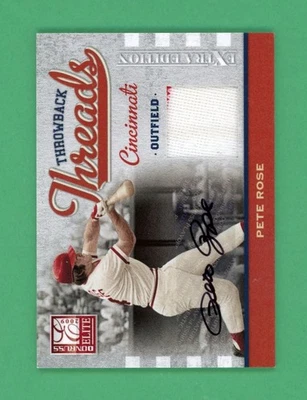 Pete Rose 2009 Panini Donruss Elite Throwback Threads Jersey/Auto /149 #TT-PR Foto 1 de 2