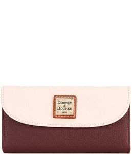 Dooney & Bourke Continental Pebble Grain Leather Clutch Wallet (Blush/Bordeaux) - Picture 1 of 3