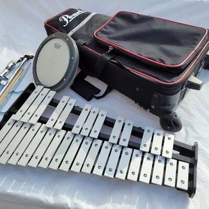 Pearl Xylophone Bell Kit With Drum Sticks Stand Carrying Case and Practice Pad - Imagen 1 de 13