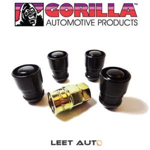 Gorilla Guard Wheel Locks, 14mm x 1.50, Bulge Acorn Seat, Black, 14x1.5 61641BC - Picture 1 of 7