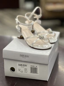David's Bridal Girls Shoes-Carly White Size 10 - Picture 1 of 3
