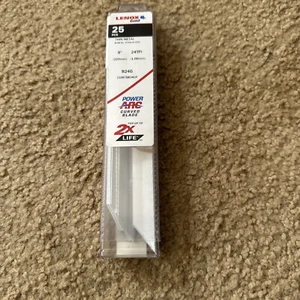 Paquete de 25 hojas de sierra bimetálicas recíprocas Lenox Gold 8 "x 24 TPI arco eléctrico 824G - Imagen 1 de 4