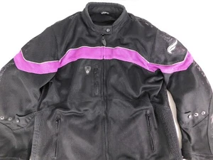 Fulmer Womens Supertrak Black Purple Zippered Motorcycle Jacket 2XL - Picture 1 of 21
