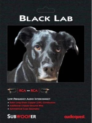 AudioQuest BLAB03 Black Lab RCA Subwoofer Cable 3 Mt 10 Feet - New in Box - Image 1 of 4