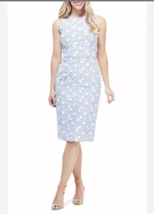 Maggy London Cecelia Floral 3D Embroidered Appliqué Striped Dress Size 0P - Picture 1 of 11