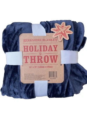 Manta Berkshire tiro de vacaciones azul marino liso súper suave 55 pulgadas X 70 pulgadas Foto 1 de 3