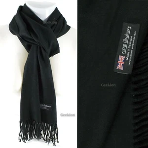 Herren Damen Winter Warm SCHOTTLAND Hergestellt 100% KASCHMIR Schal Schals Uni Wolle - Bild 1 von 13