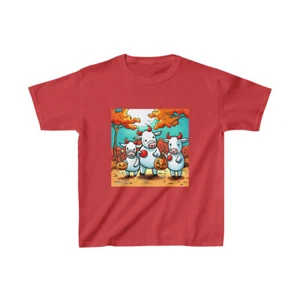 Ghost Cow Trio Halloween Costume Pumpkins Kids Heavy Cotton™ Tee - Picture 1 of 9