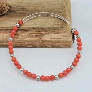 Alex and Ani Color Classics Rosy Orange Beaded Bangle Bracelet - Picture 1 of 9