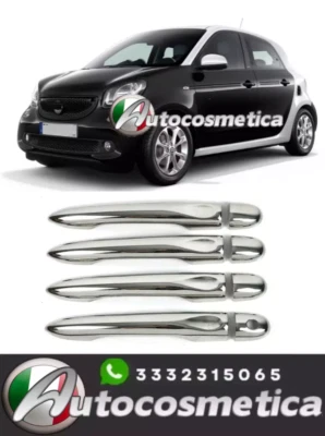 Cover maniglie portiere adesive acciaio cromo per Smart ForFour C453 2015+ - Immagine 1 di 4