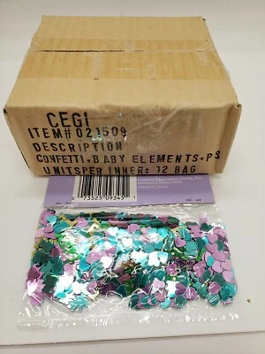 Lot of 12 .5oz Package Paper Art Confetti Cards/Baby/Shower/Party/Decorations   - Image 1 of 4