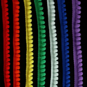 1 Meter Bommel Spitzenborte Ball 5 mm Mini Bommel Fransenband Nähen Spitze - Bild 1 von 1