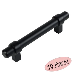 *10 Pack* Cosmas Cabinet Hardware Flat Black Euro Bar Handle Pull #161-2.5FB - Picture 1 of 1