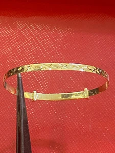 Brazalete Brazalete Bebé Oro 14kt 6" Ajustable Se Adapta a 2 Meses a 3 Años - Imagen 1 de 4