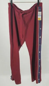 Freshman Burgundy Navy Side Snap Button Sweatpants Juniors Size XL - Picture 1 of 5