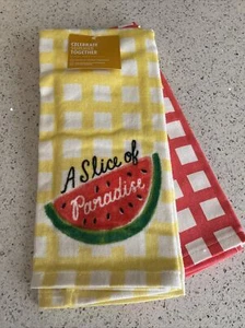 SUMMER Slice of Paradise Wassermelone KÜCHENTÜCHER 2-teiliges Set Neu mit Etikett - Bild 1 von 5