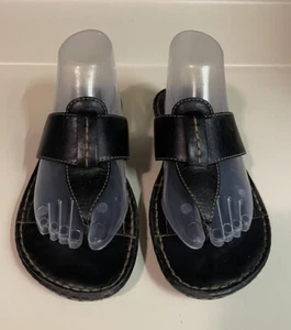 Sandales Born chaussures boucle cuir femme taille 9 noir - très belles - Photo 1/10