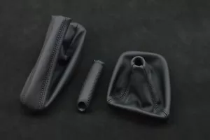 BMW E34 M5 E34 boots leather gaiters set ebrake handle INDIVIDUAL BLACK - Bild 1 von 19