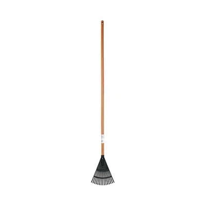 8" Shrub Rake Wood Handle, Poly Head, Tight Space Cleanup, 55" Length - NEW - Picture 1 of 14