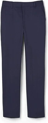 Nuevo con etiquetas French Toast Boys Adj. Pantalón chino cintura recta sarga - azul marino - 16 Foto 1 de 4
