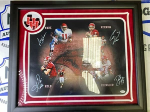 Case Keenum Kevin Kolb Andre Ware David Klingler Signed 16x20 UH Framed JSA COA - Picture 1 of 9