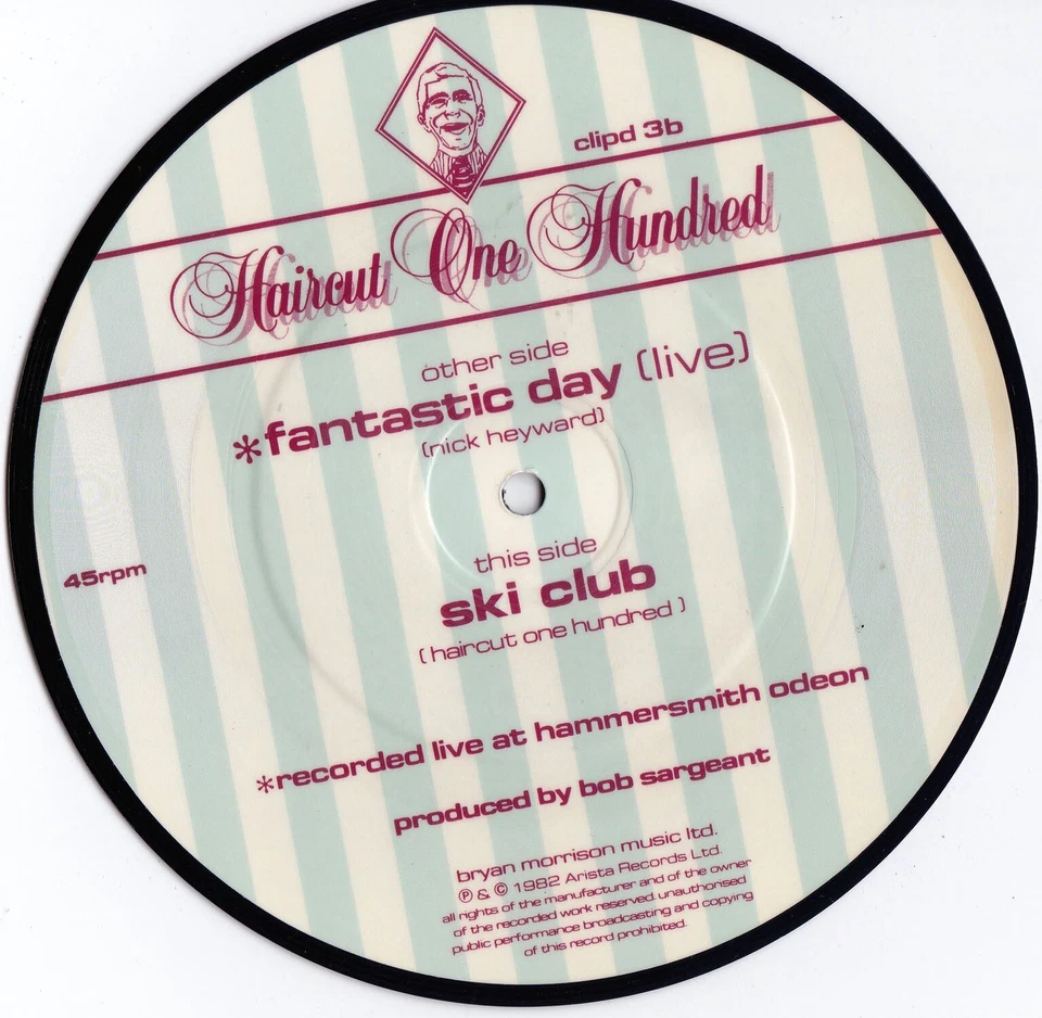 Haircut 100 ORIG UK Picture Disc 7” Fantastic day (Live) NM ’82 Arista Newwave - image 1 of 1