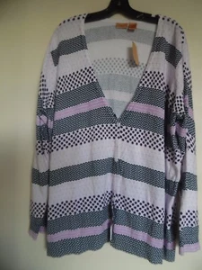 Neu mit Etikett Northcrest Damen 3X Strickjacke lila schwarz Knopfleiste Pullover  - Bild 1 von 3