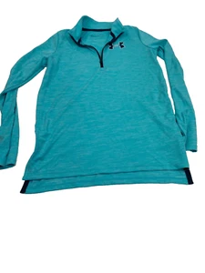 Under Armour Youth Boys Size L 1/4 Zip Pull Over Turquoise Blue Athletic Top - Picture 1 of 6