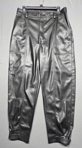 Sam Edelman Women's Faux Leather Tapered Pants Black size 10 - Picture 1 of 13