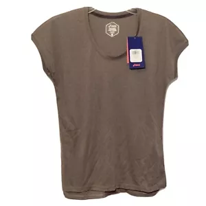 Asics Capsleeve Short Sleeve Womens Running Top - Grey Small 154541 - Picture 1 of 8
