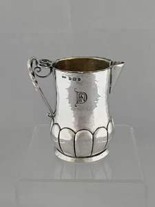 JARRA DE CREMA DE PLATA ESTERLINA 1905 Birmingham John Barrett artesanías antiguas - Imagen 1 de 11