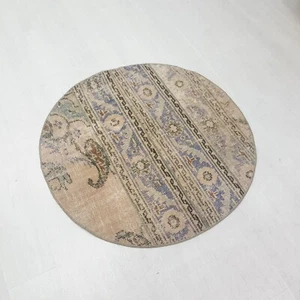round rugs for living room vintage patchwork kilim rug handmade rug small rug - Picture 1 of 9