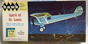 Vtg Hawk Spirit of St. Louis Airplane 1/72 Scale Model Kit 1965 Complete - Picture 1 of 8