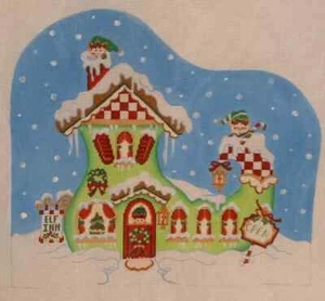 Christmas Laurie Furnell Hand Painted 18 Count Mesh Needlepoint Canvas, Stich G - Picture 1 of 3