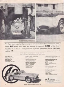 1959 n. Chr. Ace Bristol Anzeige / mit Liste der US-Händler & Standorte - Bild 1 von 1