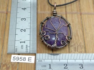 Pendentif arbre de vie AMETHYSTE + CORDON reglable - reiki chakra wicca - Imagen 1 de 4