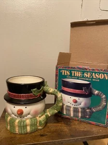 Frosty The snowman Tis The Season CIC Ceramic Mug Christmas Holiday - Picture 1 of 7