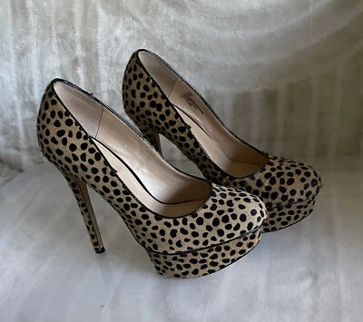 ZAPATO-ZAPATOS MUJER JESS COMO NUEVOS. TAMAÑO: 6,5M. LEOPARDO. CABELLO DE PONY. PLATAFORMA. TACONES Foto 1 de 4